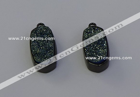 NGP6920 10*22mm - 12*25mm freeform plated druzy quartz pendants