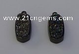 NGP6921 10*22mm - 12*25mm freeform plated druzy quartz pendants