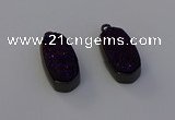 NGP6923 10*22mm - 12*25mm freeform plated druzy quartz pendants