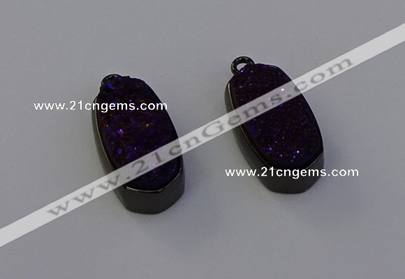 NGP6923 10*22mm - 12*25mm freeform plated druzy quartz pendants