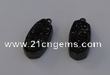 NGP6924 10*22mm - 12*25mm freeform plated druzy quartz pendants