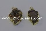 NGP6945 22*35mm - 30*45mm leaf druzy agate pendants wholesale