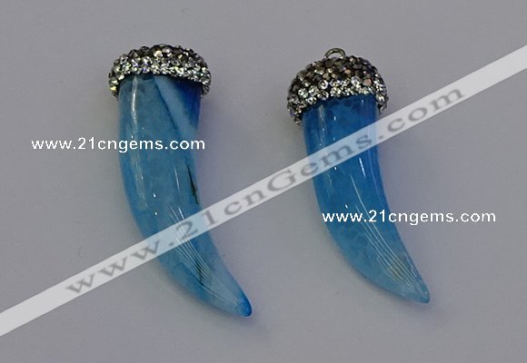 NGP6965 12*40mm - 15*45mm horn agate gemstone pendants