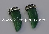 NGP6979 12*40mm - 15*45mm horn green aventurine pendants wholesale