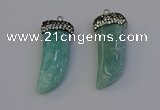 NGP6980 12*40mm - 15*45mm horn amazonite pendants wholesale