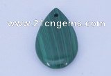 NGP700 15*25mm flat teardrop natural malachite gemstone pendant