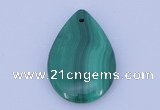 NGP701 22*30mm flat teardrop natural malachite gemstone pendant