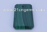 NGP703 20*30mm trapezoid natural malachite gemstone pendant