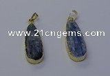 NGP7047 13*35mm - 14*40mm flat teardrop blue kyanite pendants