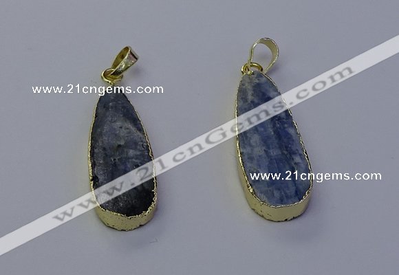 NGP7047 13*35mm - 14*40mm flat teardrop blue kyanite pendants