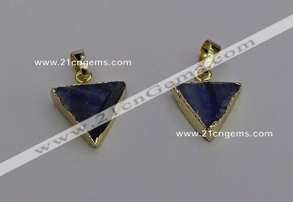 NGP7048 14*15mm triangle blue kyanite pendants wholesale