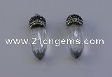 NGP7055 12*30mm - 15*35mm faceted bullet white crystal pendants