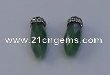 NGP7064 12*30mm - 15*35mm faceted bullet green aventurine pendants