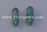 NGP7065 12*30mm - 15*35mm faceted bullet amazonite pendants