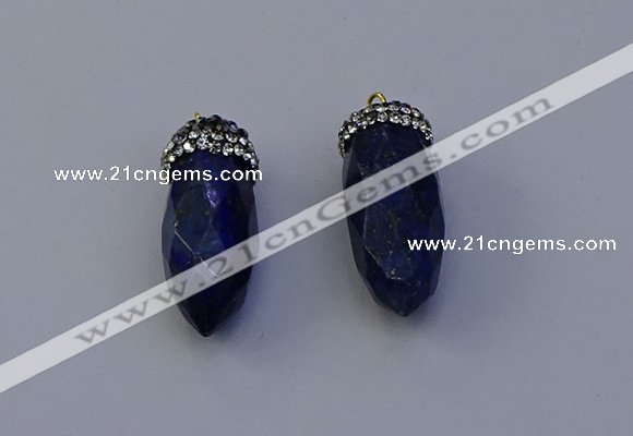 NGP7073 12*30mm - 15*35mm faceted bullet lapis lazuli pendants