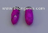 NGP7081 12*30mm - 15*35mm faceted bullet white howlite turquoise pendants
