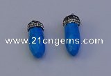 NGP7082 12*30mm - 15*35mm faceted bullet white howlite turquoise pendants