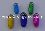 NGP7086 12*30mm - 15*35mm faceted bullet white howlite turquoise pendants