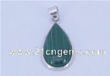 NGP710 14*37mm teardrop natural malachite with sterling silver pendant