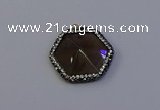 NGP7115 30*30mm hexagon smoky quartz pendants wholesale