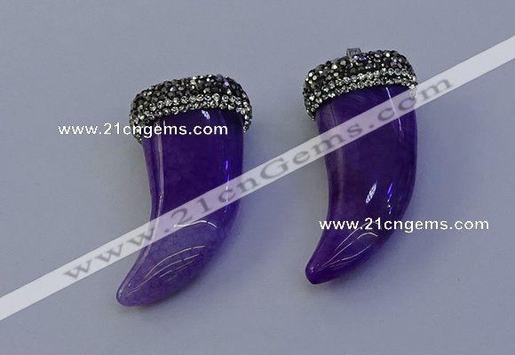 NGP7139 20*50mm - 22*55mm oxhorn agate gemstone pendants