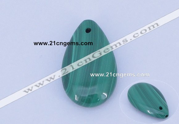 NGP714 12*20mm flat teardrop natural malachite gemstone pendant