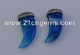 NGP7141 20*50mm - 22*55mm oxhorn agate gemstone pendants