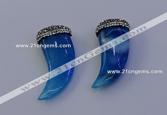 NGP7141 20*50mm - 22*55mm oxhorn agate gemstone pendants