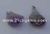 NGP7146 20*40mm - 30*45mm faceted nuggets amethyst pendants