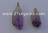 NGP7147 20*40mm - 30*45mm faceted nuggets amethyst pendants