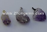 NGP7149 20*40mm - 30*45mm faceted nuggets amethyst pendants