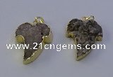 NGP7153 25*35mm teeth-shaped druzy agate pendants wholesale