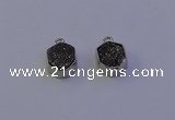 NGP7157 12*15mm plated druzy agate pendants wholesale