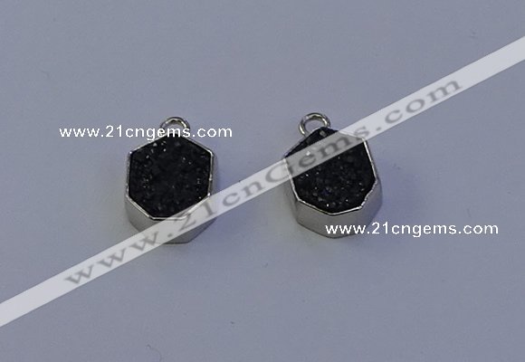 NGP7158 12*15mm plated druzy agate pendants wholesale