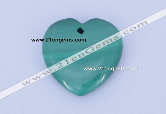 NGP716 30*30mm heart natural malachite gemstone pendant