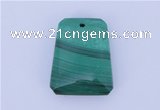 NGP717 18*23mm trapezoid natural malachite gemstone pendant