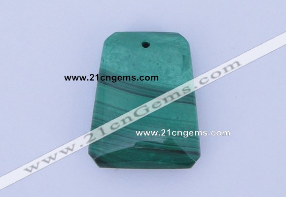 NGP717 18*23mm trapezoid natural malachite gemstone pendant