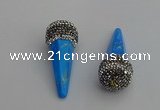 NGP7173 20*50mm faceted cone white howlite turquoise pendants