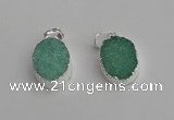 NGP7189 15*20mm oval druzy quartz pendants wholesale