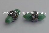 NGP7212 15*40mm sticks green aventurine pendants wholesale