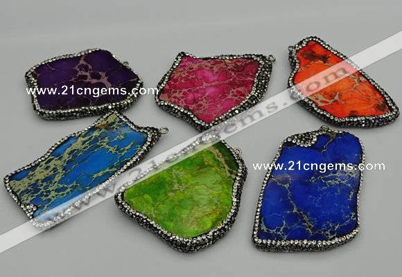 NGP7231 30*50mm - 40*60mm freeform sea sediment jasper pendants