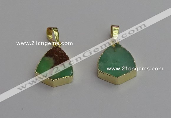 NGP7240 15*20mm australia chrysoprase pendants wholesale