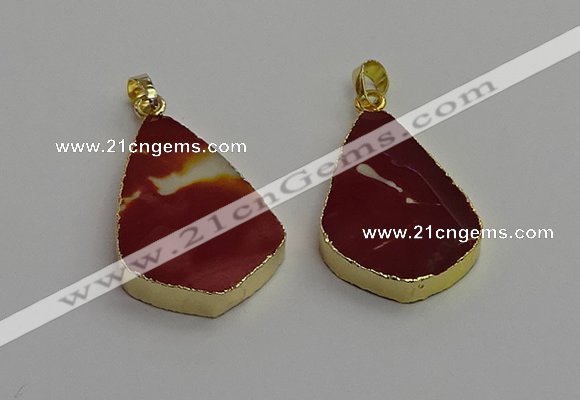 NGP7247 22*35mm flat teardrop mookaite gemstone pendants