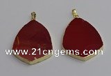 NGP7248 38*50mm flat teardrop mookaite gemstone pendants