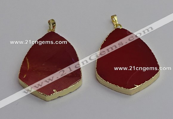 NGP7248 38*50mm flat teardrop mookaite gemstone pendants