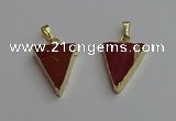 NGP7250 18*25mm triangle mookaite gemstone pendants