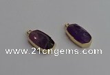 NGP7260 13*25mm faceted freeform amethyst pendants wholesale