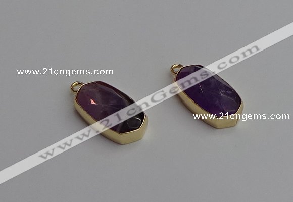 NGP7260 13*25mm faceted freeform amethyst pendants wholesale