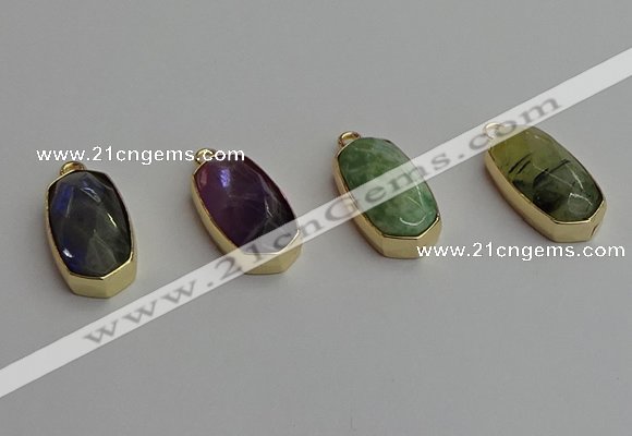 NGP7275 13*25mm faceted freeform labradorite pendants wholesale