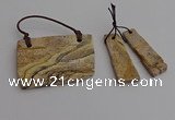 NGP7278 10*25mm - 25*45mm freeform picture jasper pendants sets